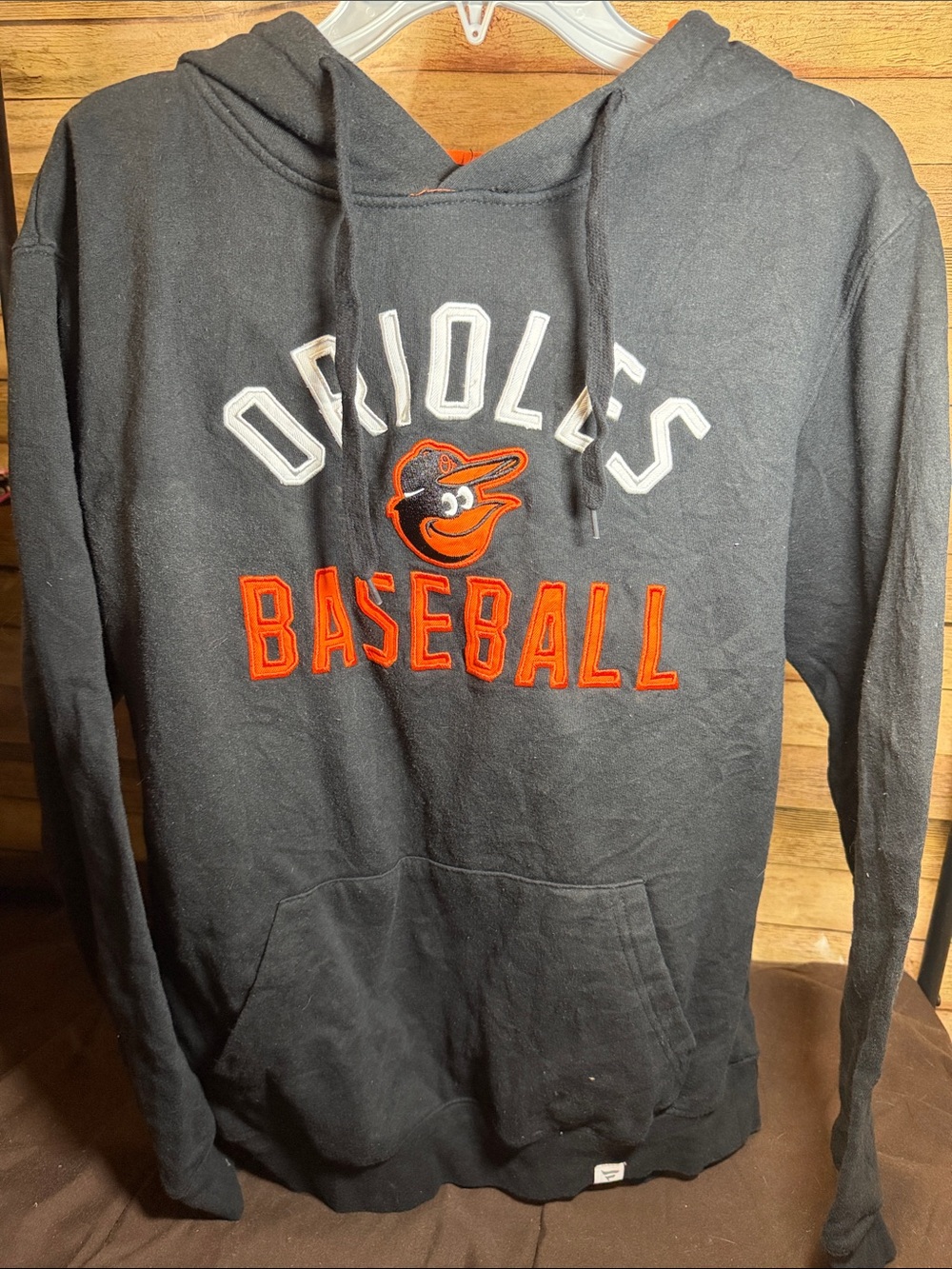 Baltimore Orioles Baseball Hoodie - Black with Orange & White Logo
